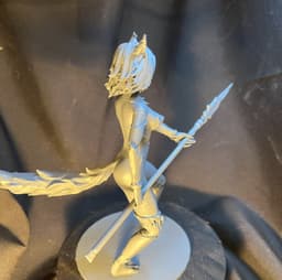 Anthro Fox Girl Warrior Spear-Wielding Furry Fantasy STL 3d model