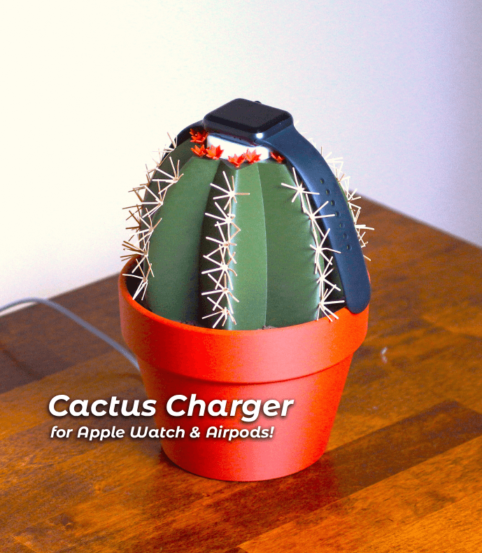 Cactus Apple Watch and Airpods Charger 3d model