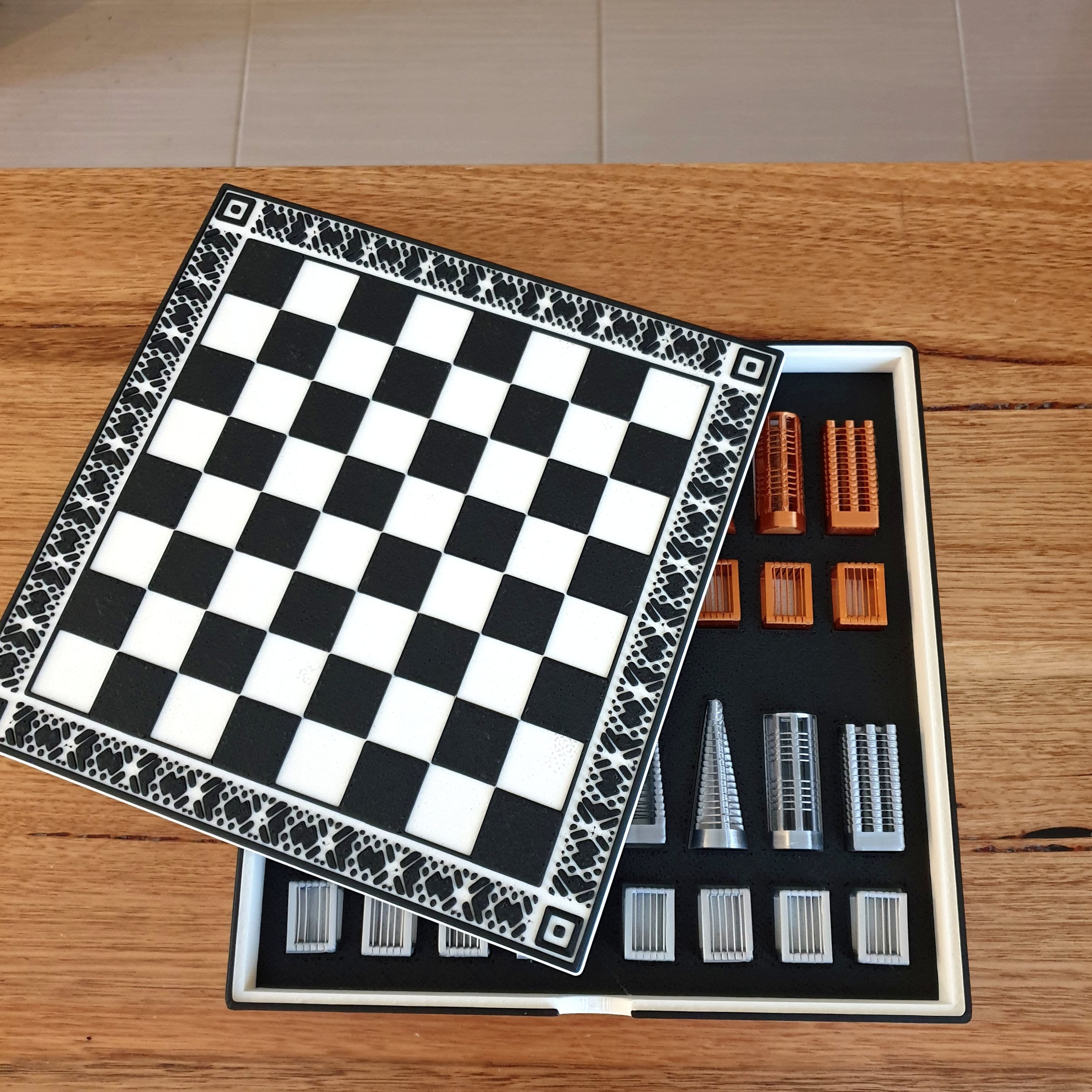 String Chess Set with Box 3d model
