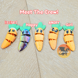 Flexi Crazy Carrot Garden - Funny Flexi Fidgets 3d model