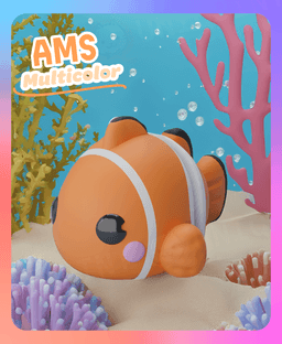 Flexi Clownfish Keychain (Multicolor) 3d model
