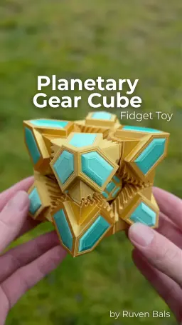 Planetary Gear Cube Fidget Toy by Ruven Bals 3d model