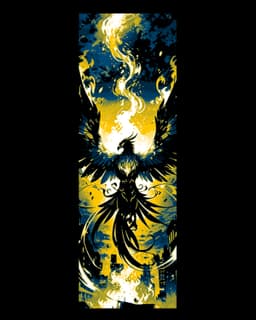 Blue and Gold Flames of the Healing Phoenix Rising - Set of bookmarks 3d model