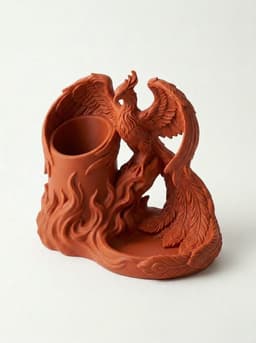 Phoenix Rebirth Desk Organizer and Catchall 3d model