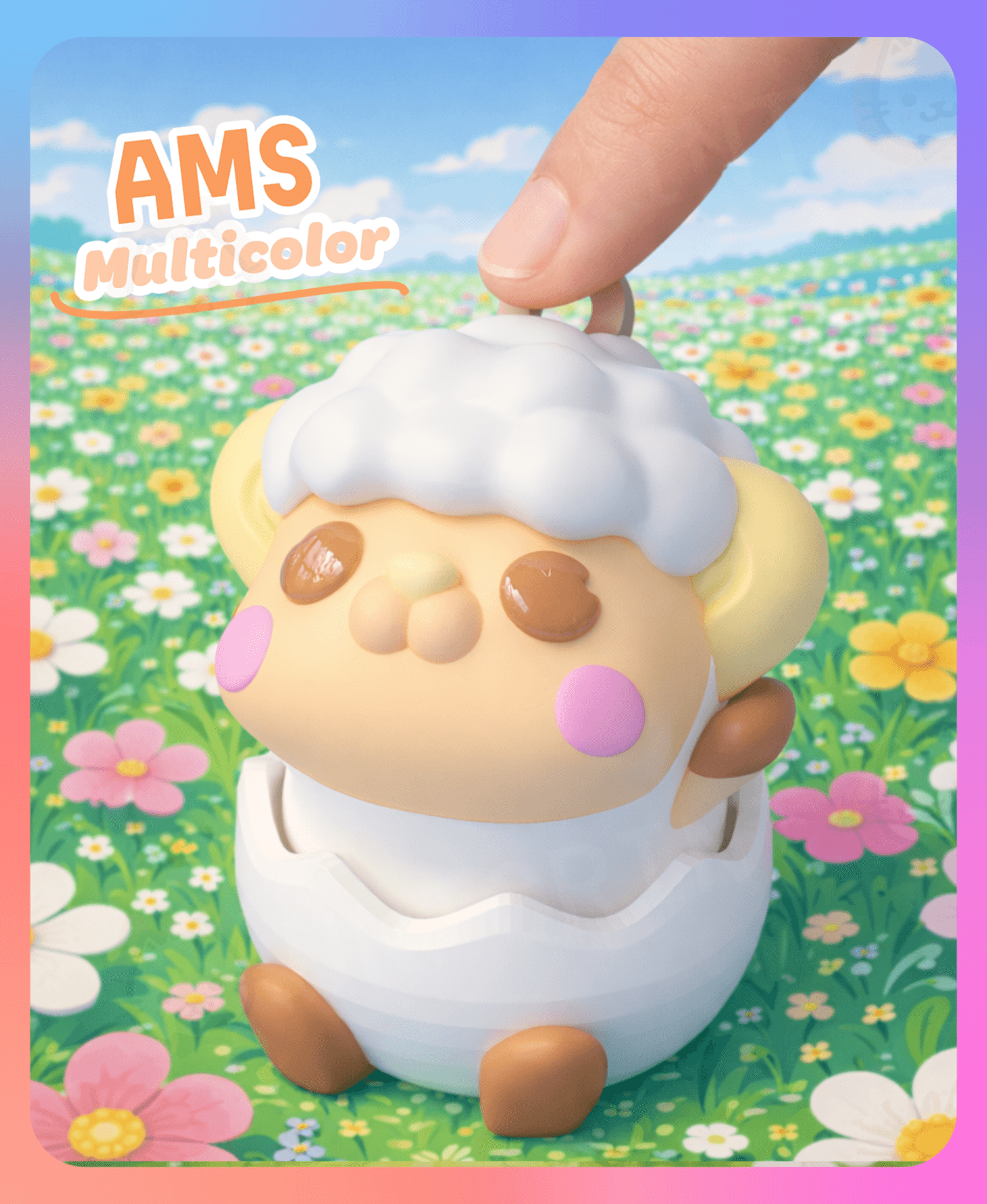 Hatching Little Sheep Easter Clicker (Multicolor) 3d model