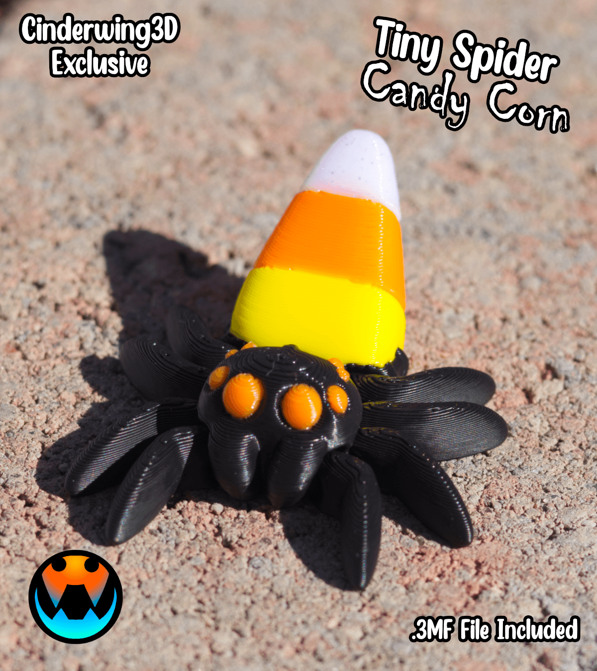 Tiny Spider - Candy Corn 3d model