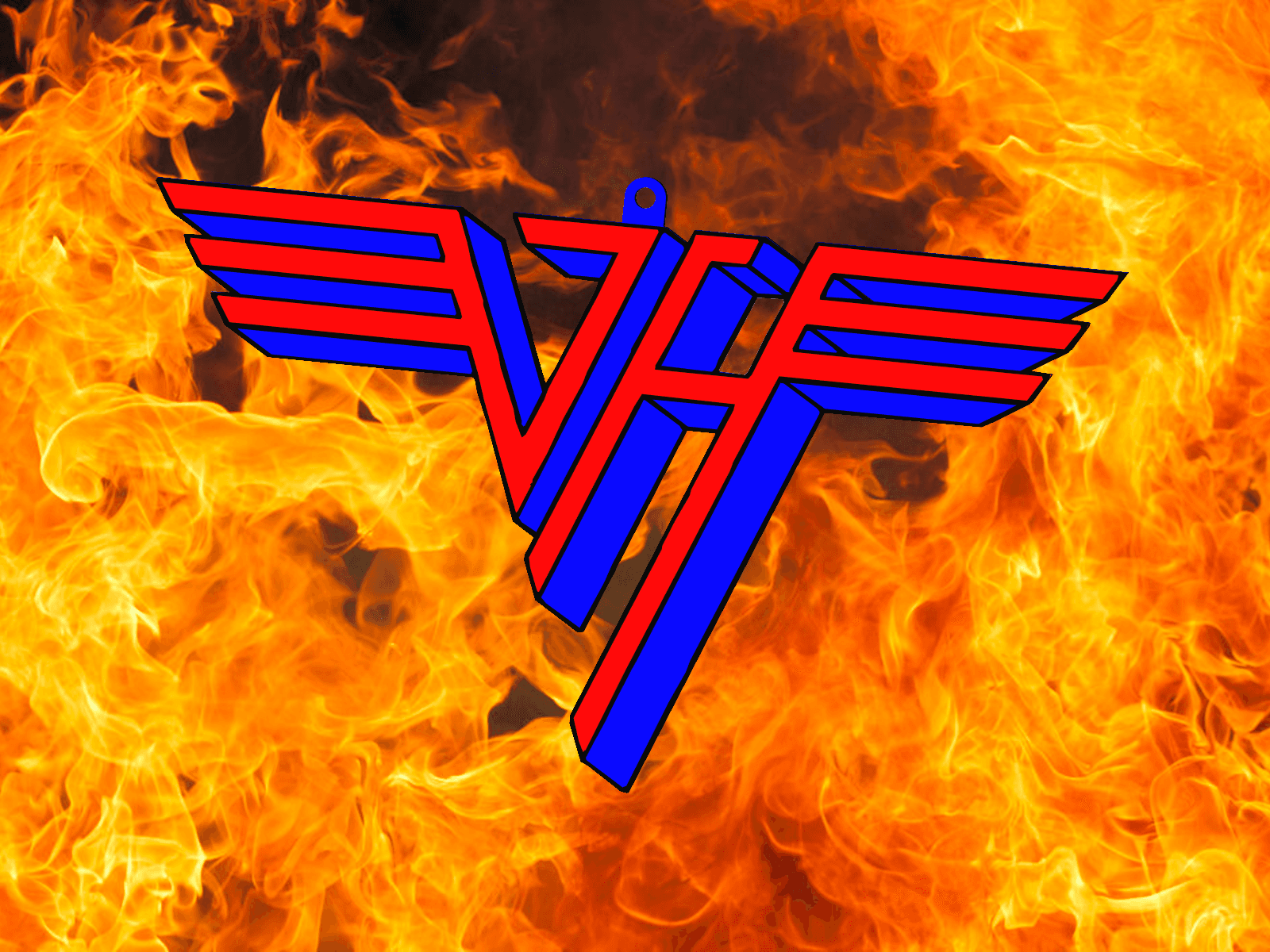Van Halen keychain, dogtag, earrings, logo 3d model