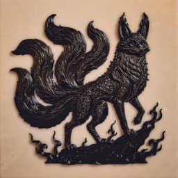 Mythic Kitsune 3D Printed Wall Art 3d model