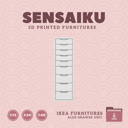 Miniature Replica 08. Alex Drawer Unit with 9 Drawers for Miniature Dollhouse IKEA 3D Print (1:12,24 3d model