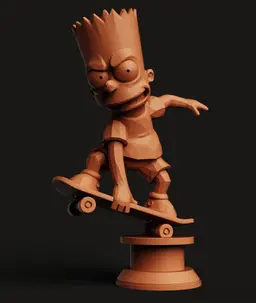 Bart Simpson Skater Multi-Color 3MF | Cartoon | Bambu Ready 3d model