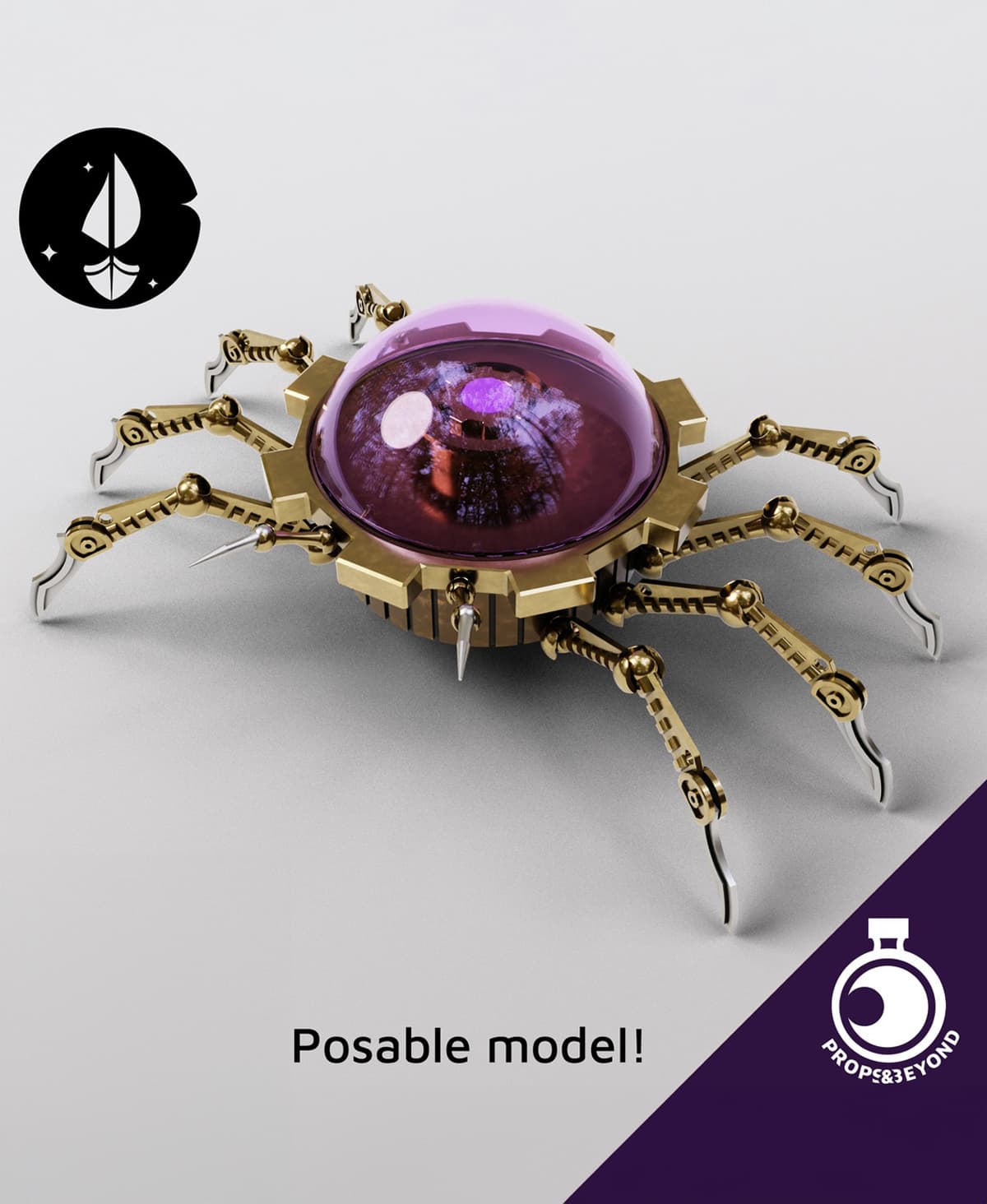 Clockwork Spider - Posable 3d model