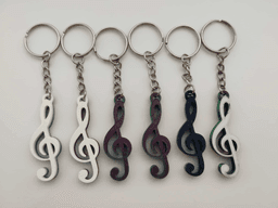 Treble clef keychain 3d model