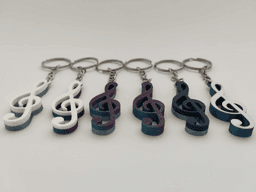 Treble clef keychain 3d model