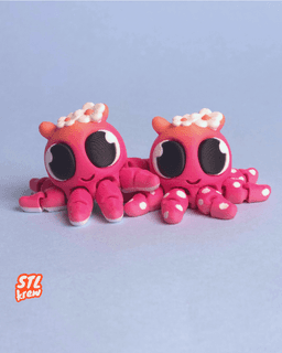 Cute articulated Octopus with playset - Ollie 3d model