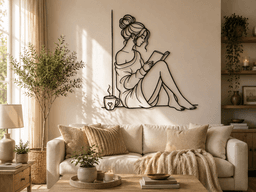 Cozy Reading Woman Wall Art.stl 3d model