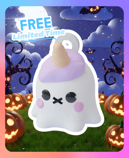 Little Ghost Keychain: Unicorn(Single Color) 3d model