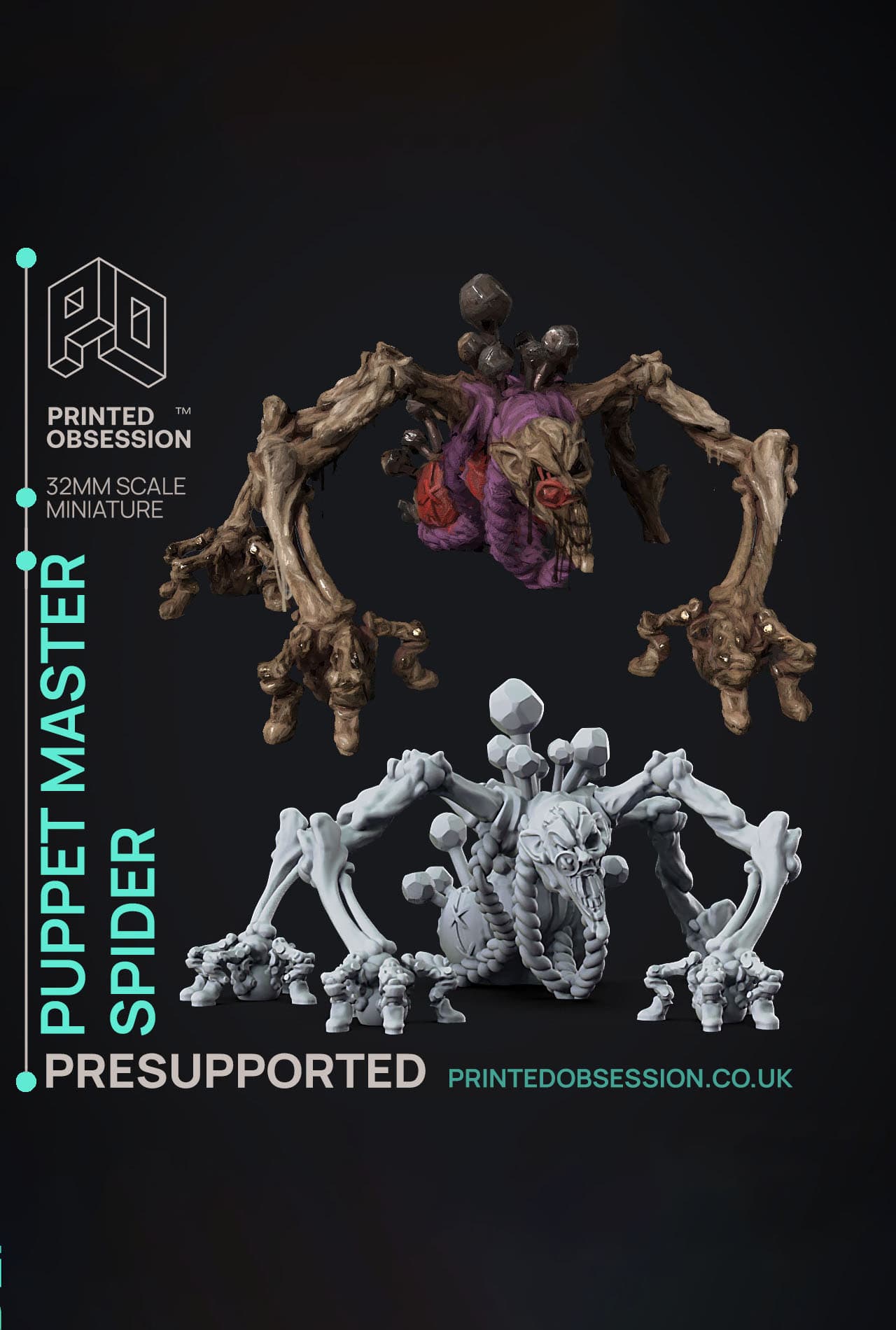 Puppet master Spider - Puppet masters apprentice - PRESUPPORTED - Illustrated and Stats - 32mm scale 3d model