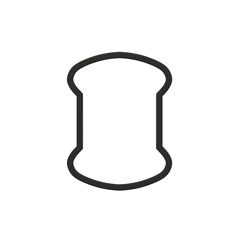 Thread Spool Cookie Cutter STL File - 4 inches 3d model
