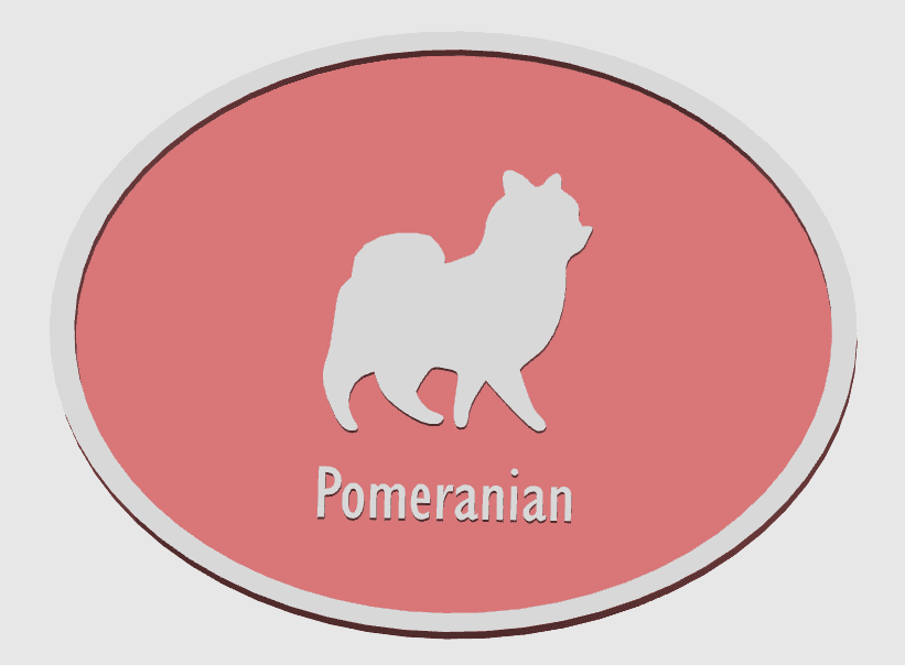 Pomeranian Dog Breed Plaque 3d model