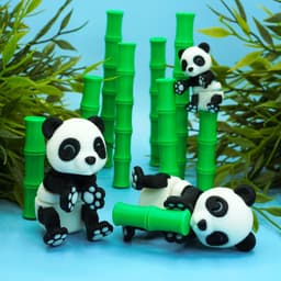 Magnetic Panda + Bamboo Hut 3d model