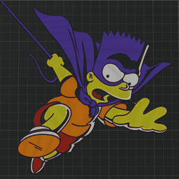 Bartman to the Rescue! - Cutout Wall art of Bart Simpson - Hueforge 3d model