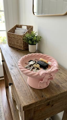 Coquette Bow Pedestal Catchall & Trinket Dish 3d model