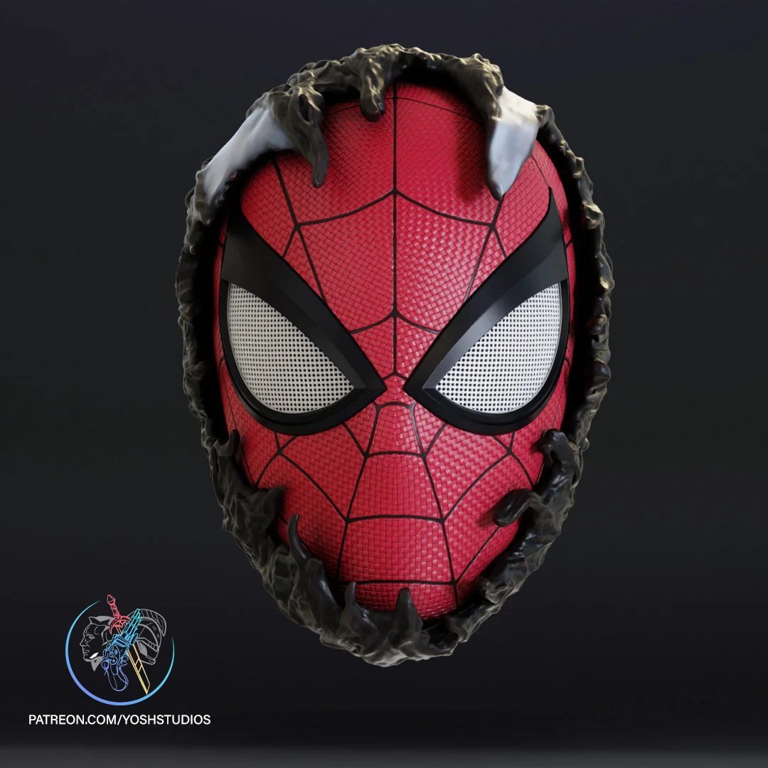 Spiderman Becoming Venom Mask 3d Printer File STL 3d model