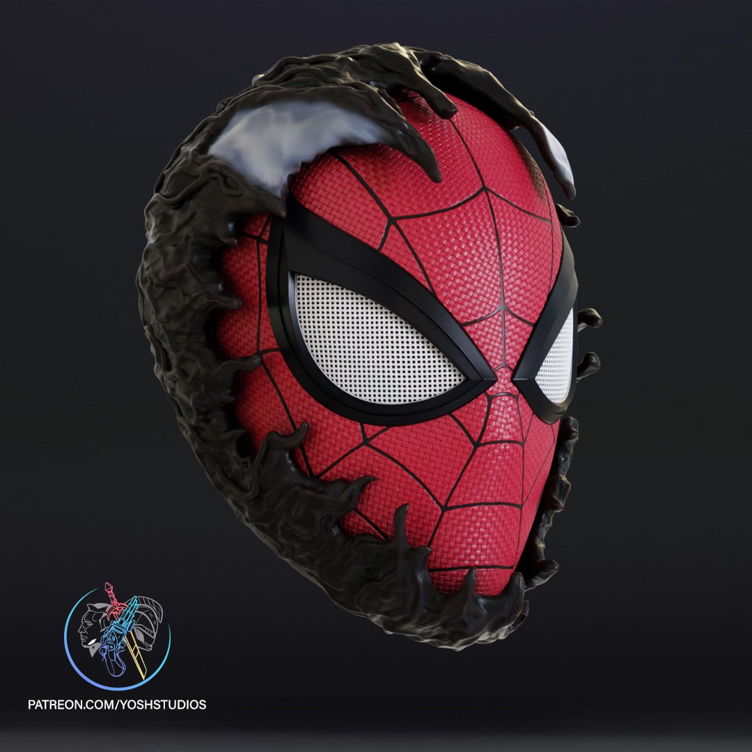 Spiderman Becoming Venom Mask 3d Printer File STL 3d model