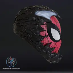 Spiderman Becoming Venom Mask 3d Printer File STL 3d model