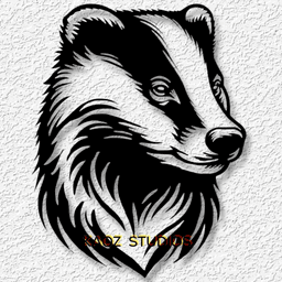 badger wall art wildlife wall decor animal decoration 3d model