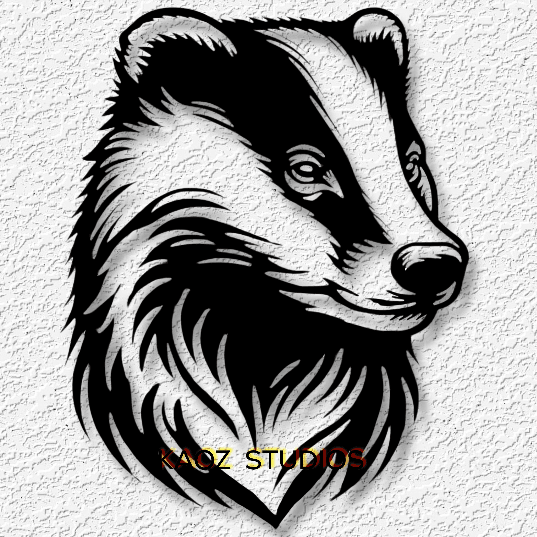 badger wall art wildlife wall decor animal decoration 3d model