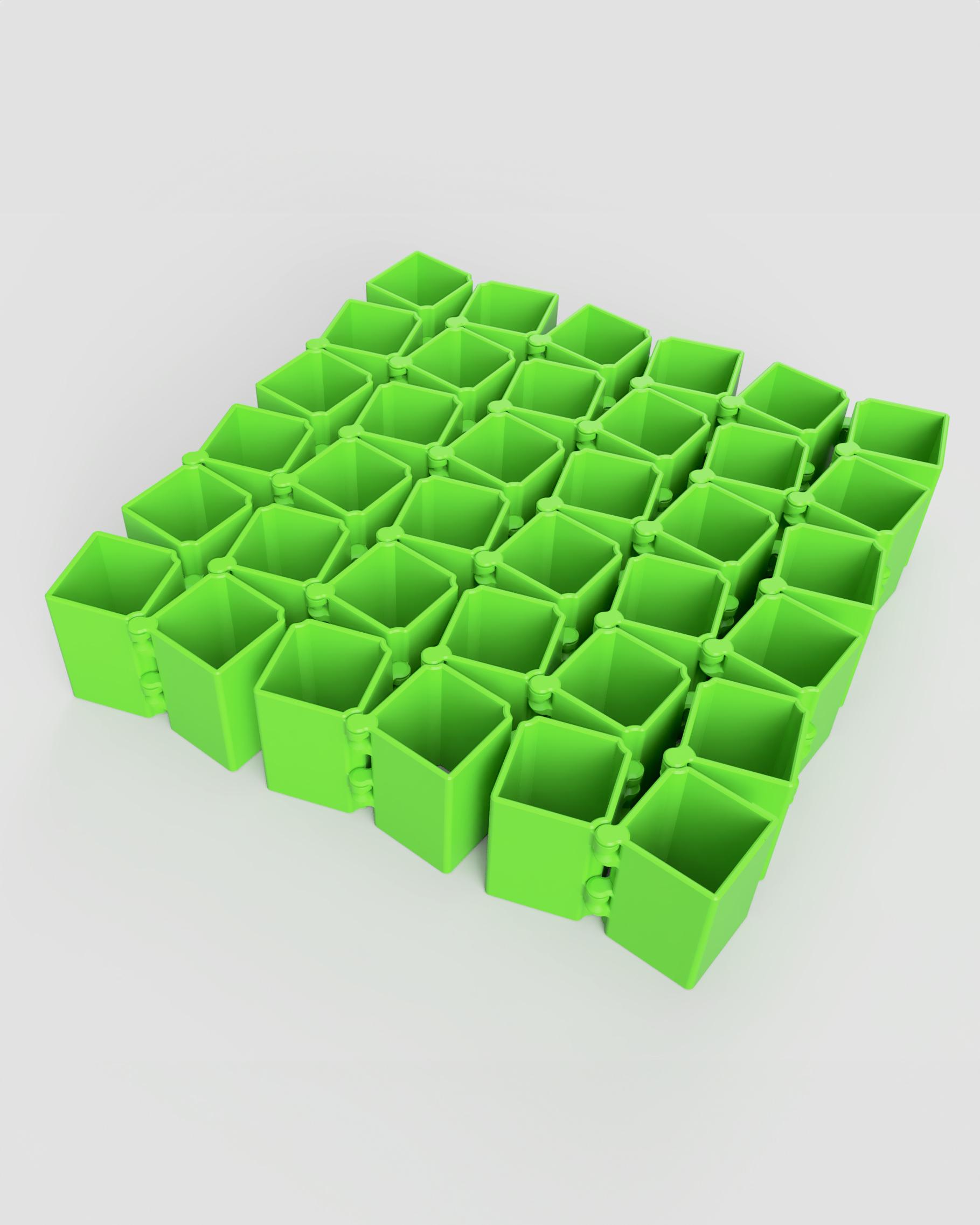 Auxetic Cubes // 30mm 6x6 Stacked 3d model