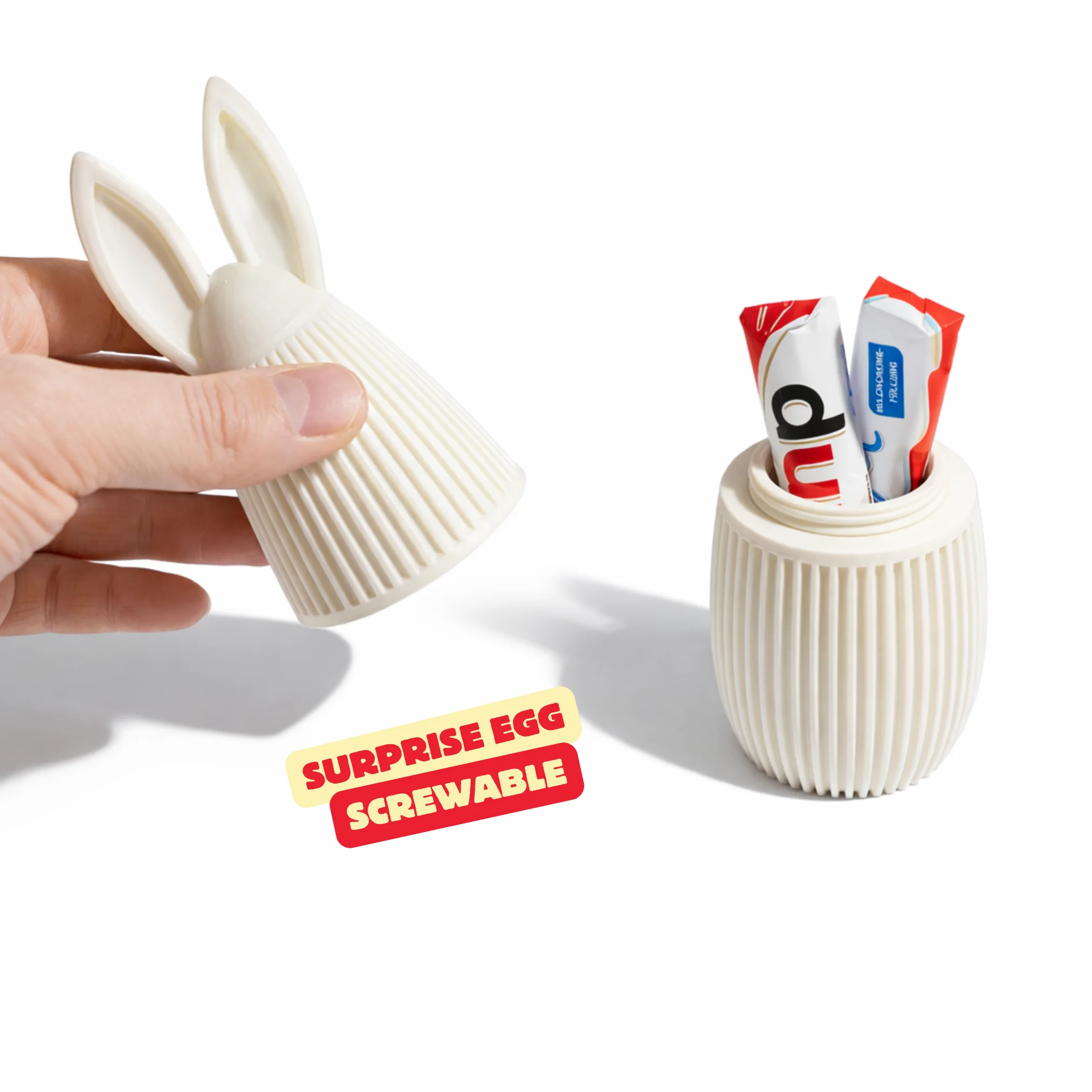 JAPANDI SURPRISE BUNNY - WITH SCREW MECHANISM / SURPRISE EGG / CUTE EASTER GIFT / EASTER DECOR 3d model