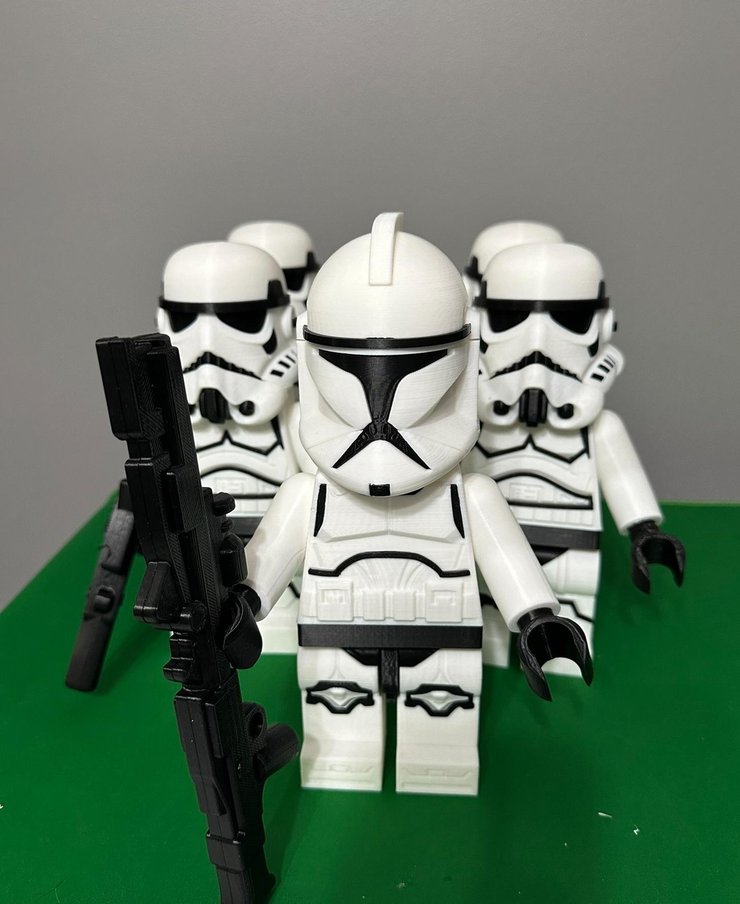 Clone Trooper - Phase I (6:1 LEGO-inspired brick figure, NO MMU/AMS, NO supports, NO glue) 3d model