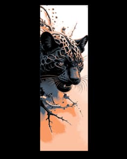 Artistic renders of a Black Panther - Set of Hueforge Bookmarks 3d model