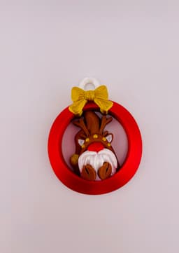 Reindeer Gnome Ornament Set 3d model