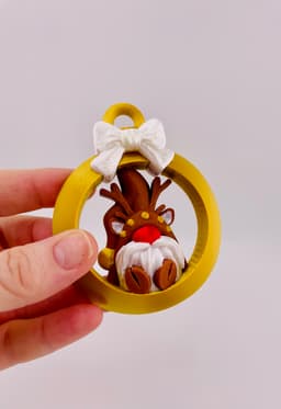 Reindeer Gnome Ornament Set 3d model
