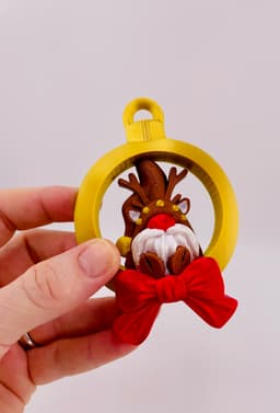 Reindeer Gnome Ornament Set 3d model
