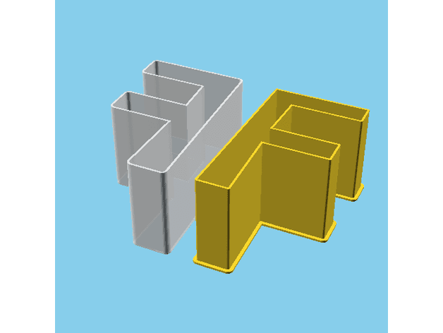 LATIN CAPITAL LETTER F, nestable box (v1) 3d model