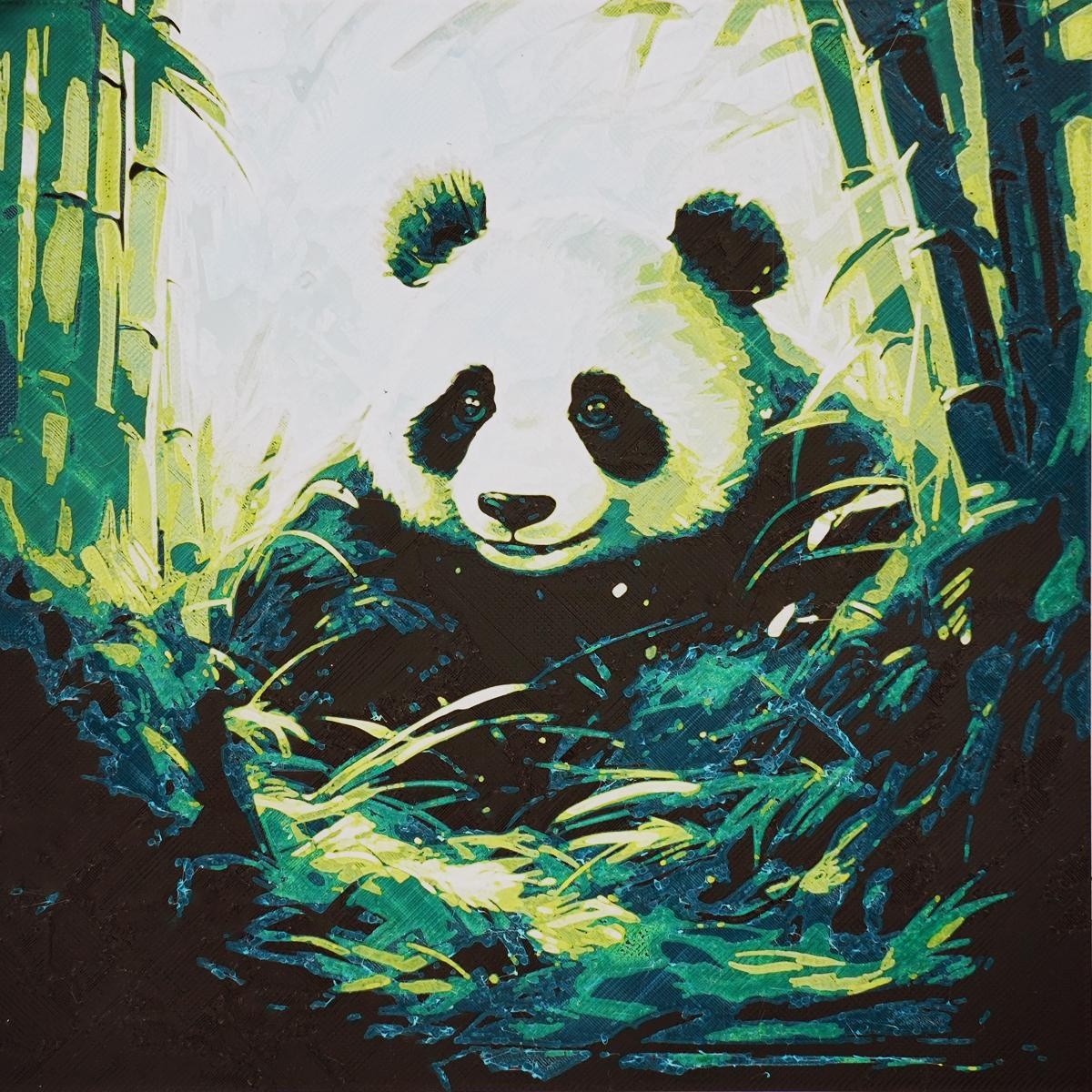 Panda Oil Painting（Hueforge Painting） 3d model