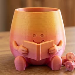HAPPY FACE READING BOOK PLANTER 3d model