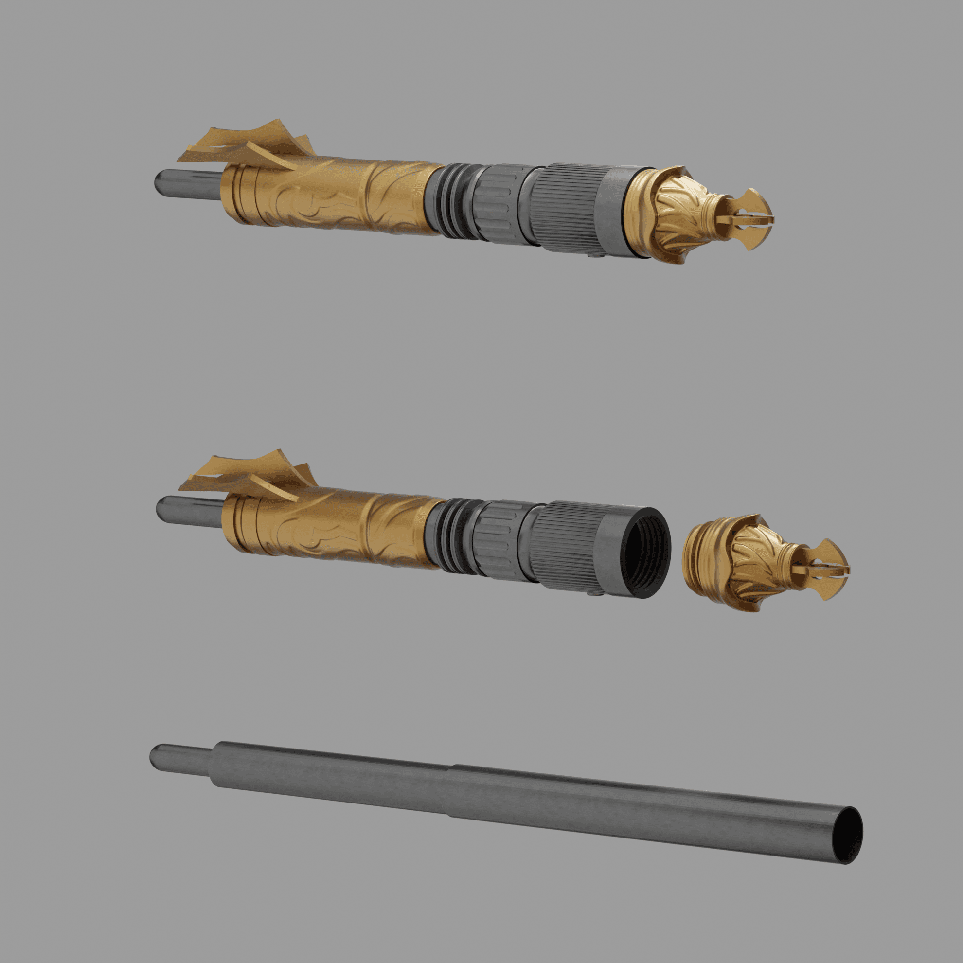 Print in Place Collapsible Jedi Lightsaber Concept 11 3d model