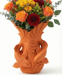 Japanese Koi Serenity Vase - Zen Fish Sculpture & Floral Vessel 3d model