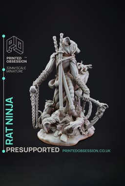 Rat Girl Ninja - Ninjas Vs Mimics - PRESUPPORTED - Illustrated and Stats - 32mm scale 3d model
