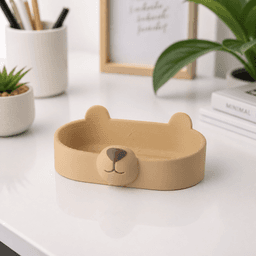 Bear Face Tray - Cute Animal Storage Dish 3d model
