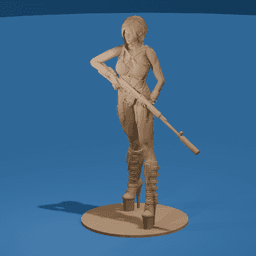 Sexy Post Apocalyptic Sniper Woman Sheva v2 3d model