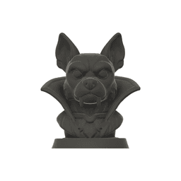 Vampire Dog Bust - Halloween Dog Statue - STL 3MF - 3D Printable Dog Model 3d model