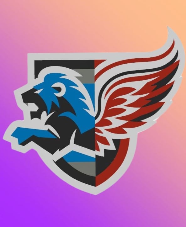 Lions Red Wings Custom FanArt 1 3d model