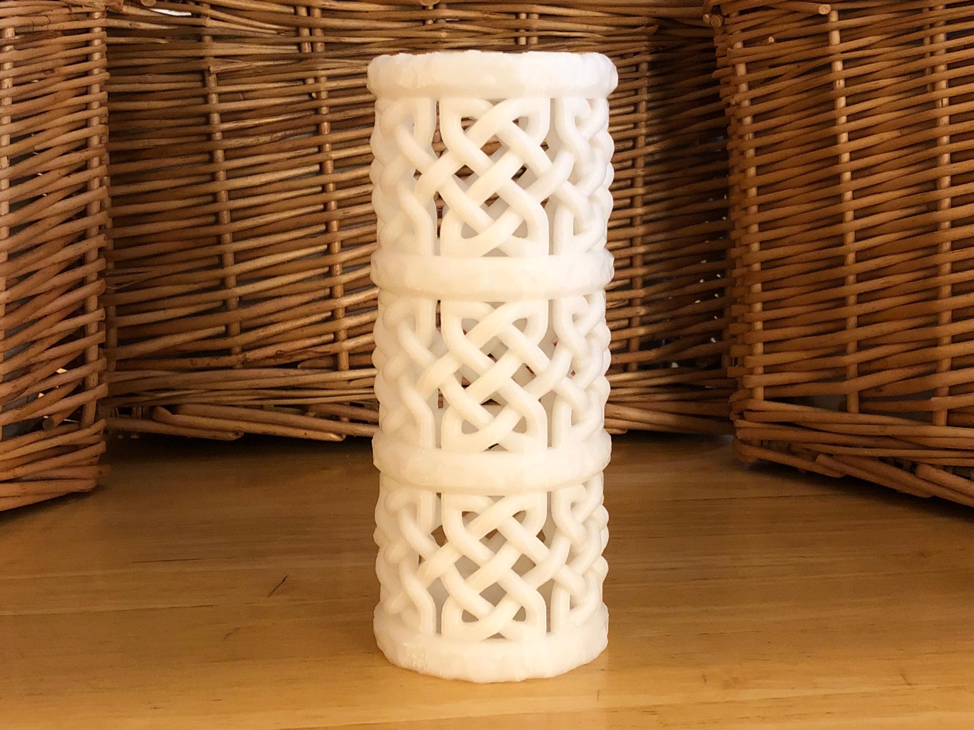Cylindrical Celtic Knot Vase (Triple Panel) 3d model