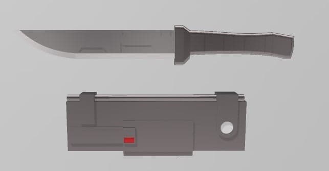Bad Batch Hunter Knife and Sheath 3d model